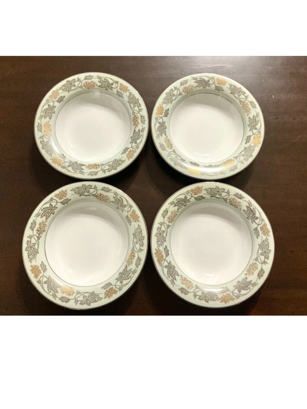 1950s Noritake Silvine 5487 Soup Bowl Set Fine China Japan-Made VINTAGE
